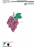 Ornate Machine Embroidery Design Branch grapes - 2 sizes