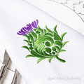 Ornate Milk Thistle Machine Embroidery Design - 3 sizes