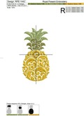 Ornate Pineapple Machine Embroidery Design - 2 sizes