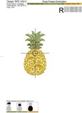 Ornate Pineapple Machine Embroidery Design - 2 sizes