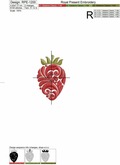 Ornate Strawberry machine embroidery design - 2 sizes