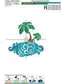 Ornate Tropical Island Machine Embroidery Design - 5 sizes
