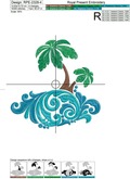 Ornate Tropical Island Machine Embroidery Design - 5 sizes