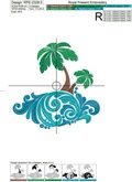 Ornate Tropical Island Machine Embroidery Design - 5 sizes