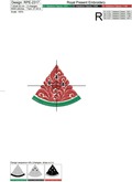 Ornate Watermelon Machine Embroidery Design - 4 sizes