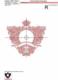 Ornate baroque monogram frame Embroidery Design - 4 sizes