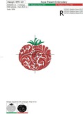 Ornate tomato Machine Embroidery Design