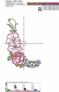Outline Flowers Free Machine Embroidery Design - 2 sizes