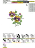 Pansies Bouquet Machine Embroidery Design - 3 sizes