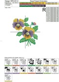 Pansies Bouquet Machine Embroidery Design - 3 sizes