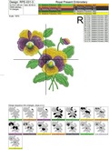Pansies Bouquet Machine Embroidery Design - 3 sizes