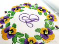Pansies Wreath Machine Embroidery design - 5 sizes