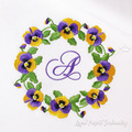 Pansies Wreath Machine Embroidery design - 5 sizes