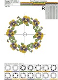 Pansies Wreath Machine Embroidery design - 5 sizes