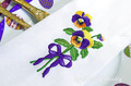Pansies with a bow Machine Embroidery Design - 3 sizes