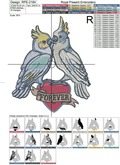 Parrots in love Machine Embroidery Design - 3 sizes