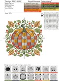 Patchwork Pumpkin with leaves - 3 sizes