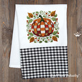 Patchwork Pumpkin with leaves - 3 sizes