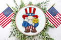 Patriotic American Gnome Machine Embroidery Design - 4 sizes