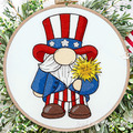 Patriotic American Gnome Machine Embroidery Design - 4 sizes