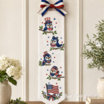 Patriotic Tweet Birds and Flag Machine Embroidery Designs Bundle - 4 sizes