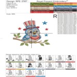 Patriotic Tweet Birds and Flag Machine Embroidery Designs Bundle - 4 sizes