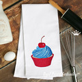 Patriotic Cupcake with Cherry - 4 sizes