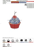Patriotic Cupcake with Cherry - 4 sizes