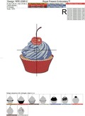 Patriotic Cupcake with Cherry - 4 sizes