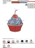 Patriotic Cupcake with Cherry - 4 sizes