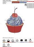 Patriotic Cupcake with Cherry - 4 sizes