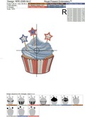Patriotic Cupcake with Stars - 4 sizes