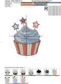 Patriotic Cupcake with Stars - 4 sizes
