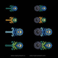 Peacock buttonholes set features