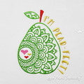 Pear Mandala machine embroidery design - 3 sizes