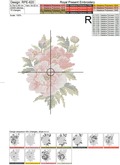 Peonies Cross-stitch Machine Embroidery Design