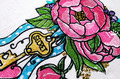 Peonies with a key Machine embroidery design - 3 sizes