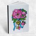 Peonies with a key Machine embroidery design - 3 sizes