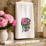 Vintage Peonies with a Key Machine Embroidery Design - 3 sizes