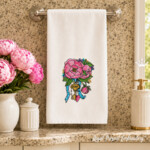 Vintage Peonies with a Key Machine Embroidery Design - 3 sizes