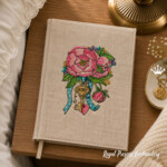 Vintage Peonies with a Key Machine Embroidery Design - 3 sizes