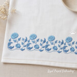 Peony Branch Machine Embroidery Design for Towels and Bags - 2 sizes