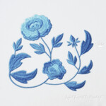 Peony Branch Machine Embroidery Design for Towels and Bags - 2 sizes