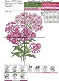 Phlox Cross-stitch Machine Embroidery Design - 3 sizes
