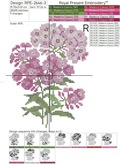 Phlox Cross-stitch Machine Embroidery Design - 3 sizes