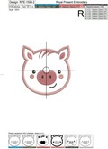 Piglet Face Applique machine embroidery design