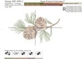 Pine Cones Machine Embroidery Designs Set - 2 sizes