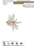 Pine Cones Machine Embroidery Designs Set - 2 sizes