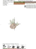Pine Cones Machine Embroidery Designs Set - 2 sizes