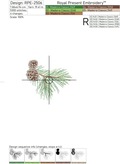 Pine branches with cones Machine embroidery designs